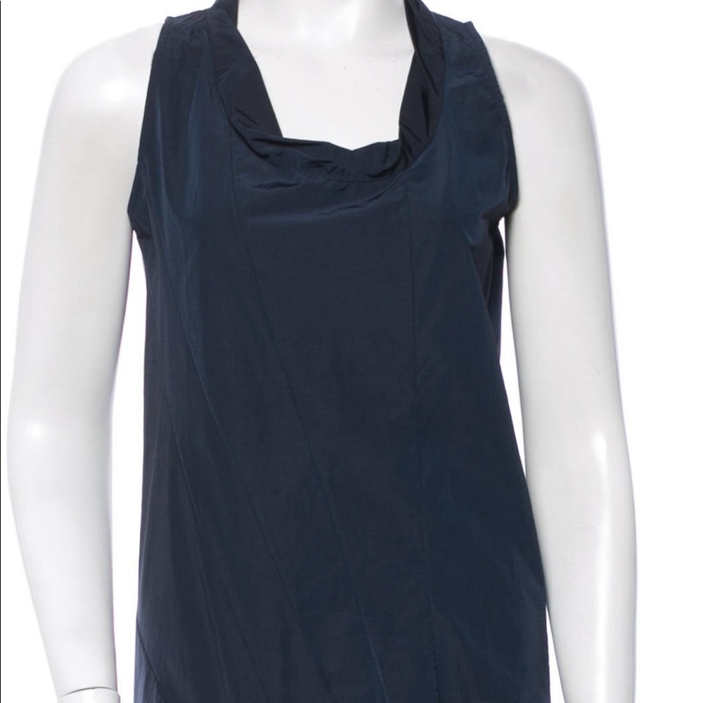 Calvin Klein Collection Navy Blue Silk Dress